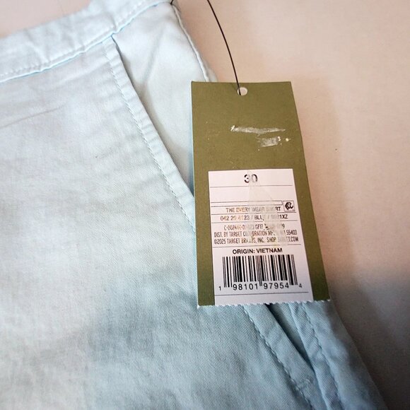 Goodfellow & Co Light Blue Every Wear Shorts Mens 5" Inseam Size 30 Cotton Blend - Picture 5 of 11